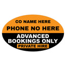 Custom Oval Taxi Door Sign - Design 6