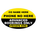 Custom Oval Taxi Door Sign - Design 6