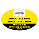Custom Oval Taxi Door Sign With Logo Design 2 - MOGO