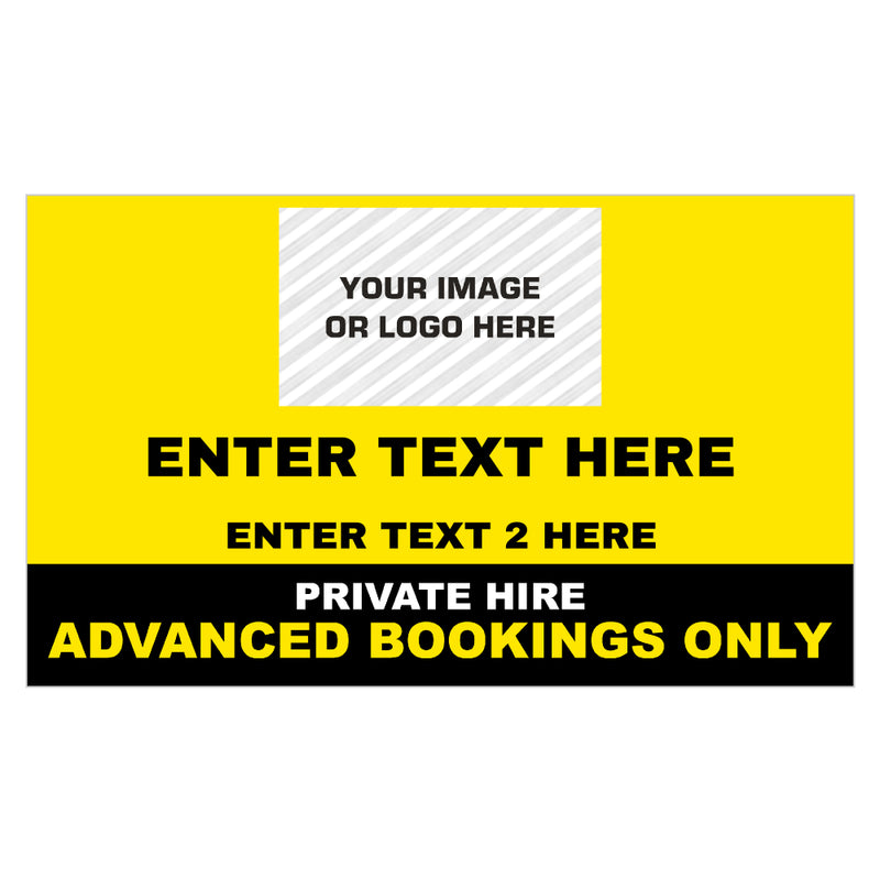 Custom Rectangle Taxi Door Sign With Logo - Design 2 | MOGO – MOGO UK